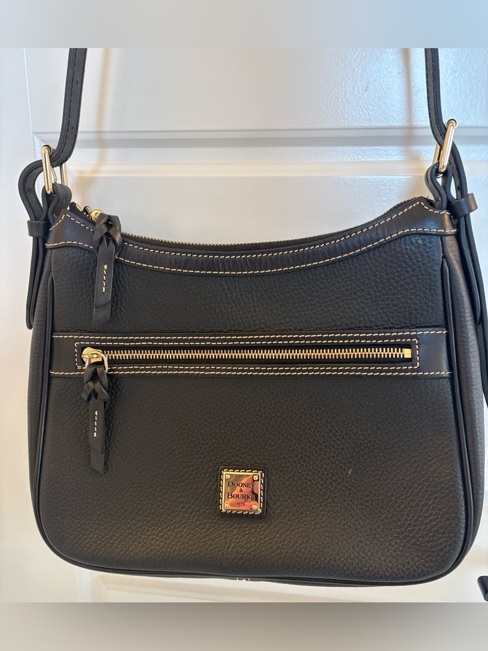 Dooney & Bourke Black Pebbled Leather Crossbody Shoulder Bag